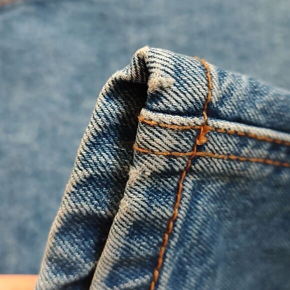 Button Front Size XS Garage Blue Denim Skirt - Picture 9 of 10